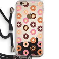 CaseCompany Donuts: iPhone 6 / 6S Transparant Hoesje met koord