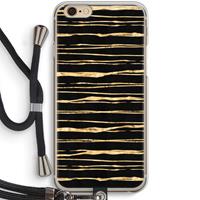 CaseCompany Gouden strepen: iPhone 6 / 6S Transparant Hoesje met koord