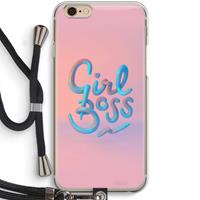 CaseCompany Girl boss: iPhone 6 / 6S Transparant Hoesje met koord