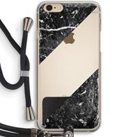 CaseCompany Zwart marmer: iPhone 6 / 6S Transparant Hoesje met koord