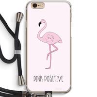 CaseCompany Pink positive: iPhone 6 / 6S Transparant Hoesje met koord