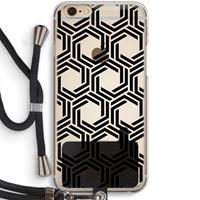 CaseCompany Geometrisch patroon: iPhone 6 / 6S Transparant Hoesje met koord
