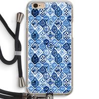 CaseCompany Blauw motief: iPhone 6 / 6S Transparant Hoesje met koord