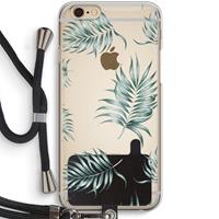 CaseCompany Simple leaves: iPhone 6 / 6S Transparant Hoesje met koord