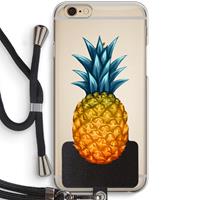 CaseCompany Grote ananas: iPhone 6 / 6S Transparant Hoesje met koord
