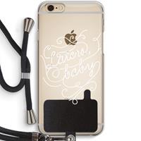 CaseCompany Laters, baby: iPhone 6 / 6S Transparant Hoesje met koord