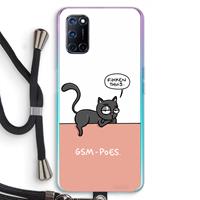 CaseCompany GSM poes: Oppo A92 Transparant Hoesje met koord