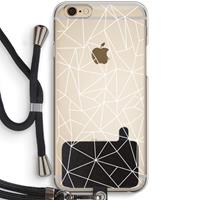 CaseCompany Geometrische lijnen wit: iPhone 6 / 6S Transparant Hoesje met koord