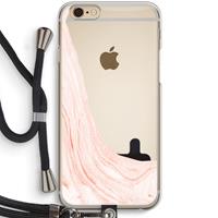 CaseCompany Peach bath: iPhone 6 / 6S Transparant Hoesje met koord