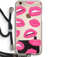 CaseCompany Bite my lip: iPhone 6 / 6S Transparant Hoesje met koord