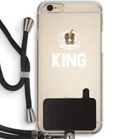 CaseCompany King zwart: iPhone 6 / 6S Transparant Hoesje met koord