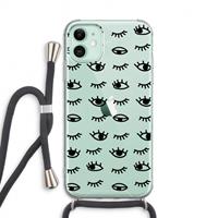 CaseCompany Eye pattern #2: iPhone 11 Transparant Hoesje met koord