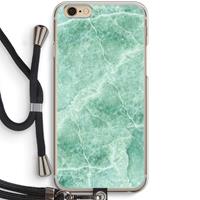 CaseCompany Groen marmer: iPhone 6 / 6S Transparant Hoesje met koord