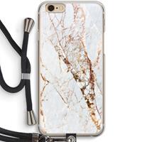 CaseCompany Goud marmer: iPhone 6 / 6S Transparant Hoesje met koord