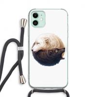 CaseCompany Yin Yang Wolves: iPhone 11 Transparant Hoesje met koord