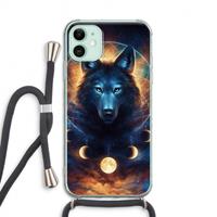 CaseCompany Wolf Dreamcatcher: iPhone 11 Transparant Hoesje met koord