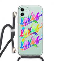 CaseCompany Loves: iPhone 11 Transparant Hoesje met koord