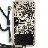 CaseCompany Vexx Black Mixtape: iPhone 6 / 6S Transparant Hoesje met koord