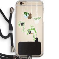 CaseCompany Hang In There: iPhone 6 / 6S Transparant Hoesje met koord