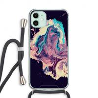 CaseCompany Cosmic Silence: iPhone 11 Transparant Hoesje met koord