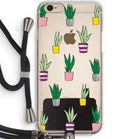 CaseCompany Sanseveria: iPhone 6 / 6S Transparant Hoesje met koord