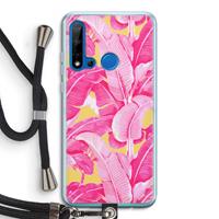 CaseCompany Pink Banana: Huawei P20 Lite (2019) Transparant Hoesje met koord