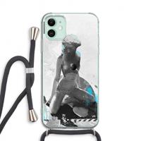 CaseCompany I will not feel a thing: iPhone 11 Transparant Hoesje met koord