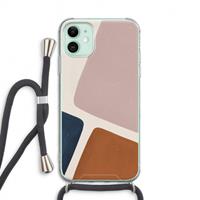 CaseCompany Geo #2: iPhone 11 Transparant Hoesje met koord