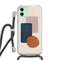 CaseCompany Geo #3: iPhone 11 Transparant Hoesje met koord