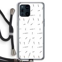 CaseCompany Hipster stripes: Oppo Find X3 Transparant Hoesje met koord