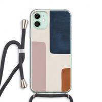 CaseCompany Geo #5: iPhone 11 Transparant Hoesje met koord