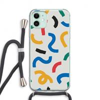 CaseCompany Illustratieve pop 2: iPhone 11 Transparant Hoesje met koord