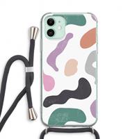 CaseCompany Memphis Shapes: iPhone 11 Transparant Hoesje met koord