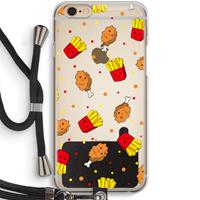 CaseCompany Chicken 'n Fries: iPhone 6 / 6S Transparant Hoesje met koord