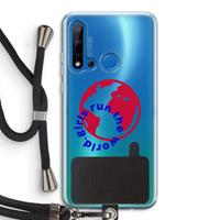 CaseCompany Run The World: Huawei P20 Lite (2019) Transparant Hoesje met koord