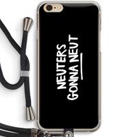 CaseCompany Neuters (zwart): iPhone 6 / 6S Transparant Hoesje met koord