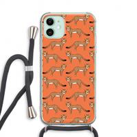 CaseCompany Cheetah: iPhone 11 Transparant Hoesje met koord