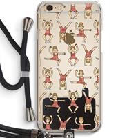 CaseCompany Gymboys: iPhone 6 / 6S Transparant Hoesje met koord