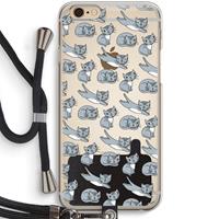 CaseCompany Poezen: iPhone 6 / 6S Transparant Hoesje met koord