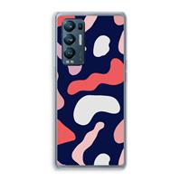 CaseCompany Memphis Shapes Pink: Oppo Find X3 Neo Transparant Hoesje