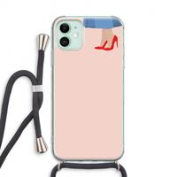 CaseCompany High heels: iPhone 11 Transparant Hoesje met koord