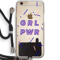 CaseCompany GRL PWR: iPhone 6 / 6S Transparant Hoesje met koord
