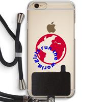 CaseCompany Run The World: iPhone 6 / 6S Transparant Hoesje met koord