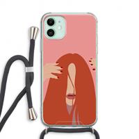 CaseCompany Woke up like this: iPhone 11 Transparant Hoesje met koord