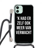 CaseCompany Meer verwacht - Zwart: iPhone 11 Transparant Hoesje met koord