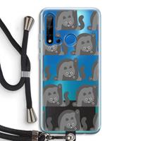 CaseCompany Cats: Huawei P20 Lite (2019) Transparant Hoesje met koord