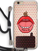 CaseCompany Yolo Denise: iPhone 6 / 6S Transparant Hoesje met koord