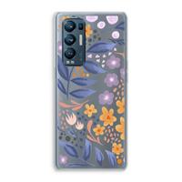 CaseCompany Flowers with blue leaves: Oppo Find X3 Neo Transparant Hoesje