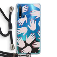 CaseCompany Hands pink: Huawei P20 Lite (2019) Transparant Hoesje met koord