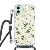 CaseCompany Summer Daisies: iPhone 11 Transparant Hoesje met koord